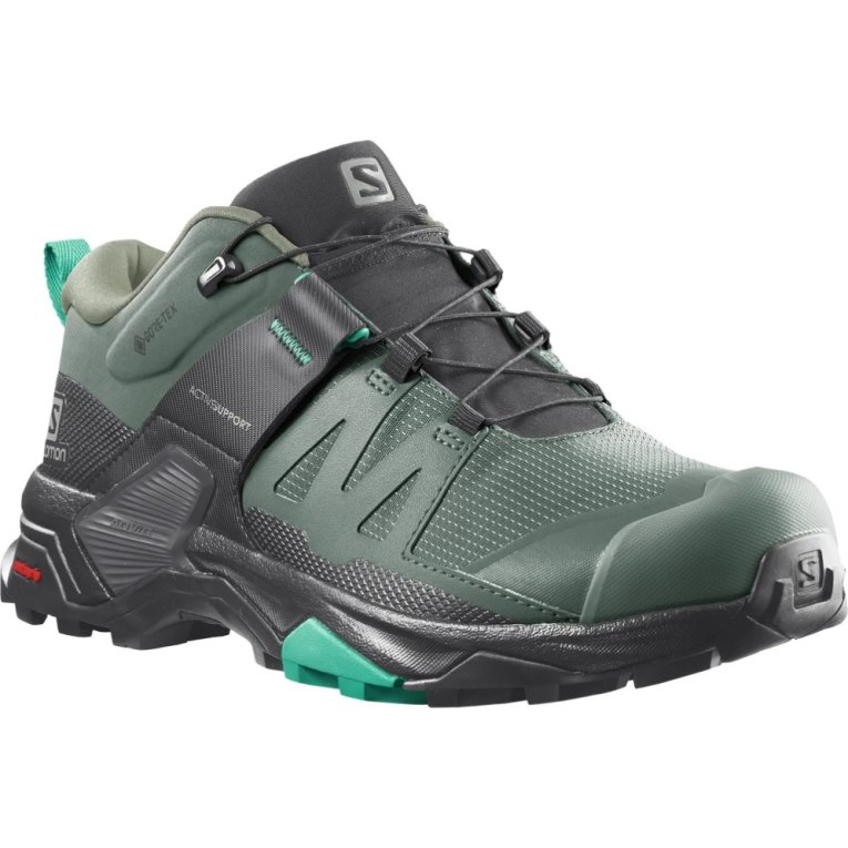 Green / Black Salomon X Ultra 4 GTX Women's Hiking Shoes | PH 20756L